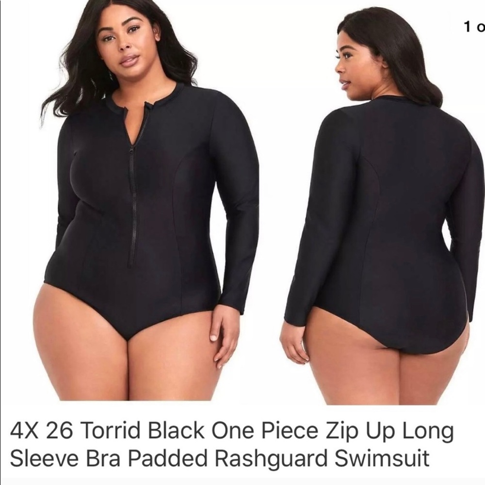 Torrid Rash Guard Swimsuit with Sleeves